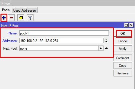 Настройка MikroTik RB952Ui, определить диапазон IP адресов для DHCP сервера
