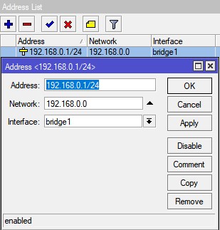 Настройка MikroTik RB952Ui, назначение локального IP адреса LAN