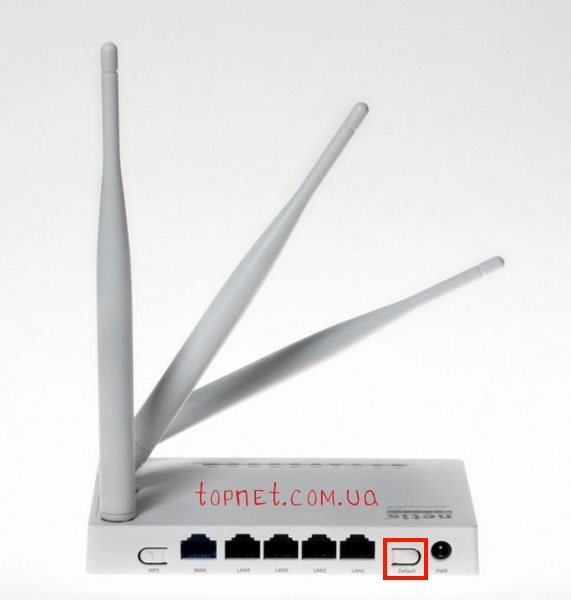 Роутер Netis 2710, настройки по умолчанию RESET Настройка роутера Netis 2710, reset