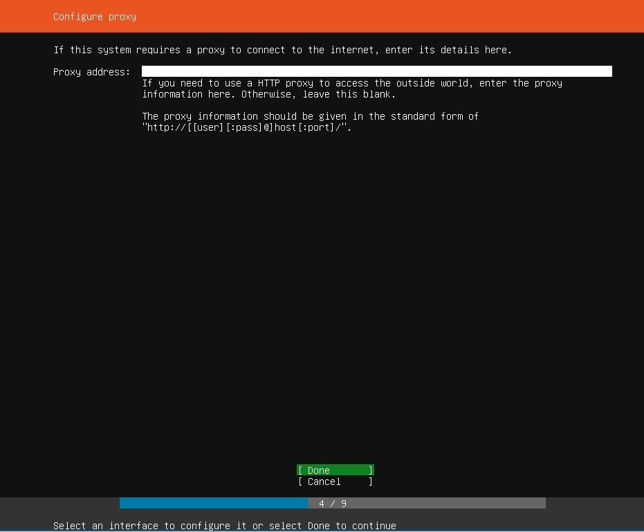 Установка Ubuntu Server, настройка proxy сервера
