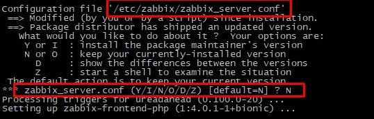 Обновление Zabbix 4 Ubuntu, Zabbix server conf